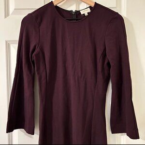 Wilfred Dark Purple Long Flared Sleeve Dress (size s)